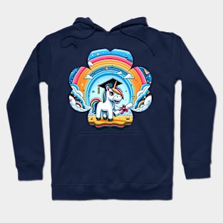 Whimsical Unicorn Rainbow Graduation Hoodie